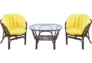 Багама Дуэт с желтыми подушками (стол овальный)