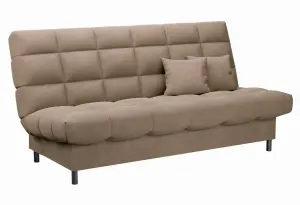 ЮТА Диван прямой коричневый ППУ, с черными ножками