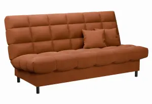 ЮТА Диван прямой терракотовый ППУ, с черными ножками