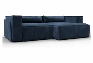 Диван угловой Лига-061 угол правый TOWER 13 синий (Велюр)