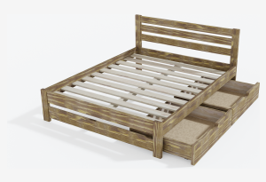 Двуспальная кровать Амелия 2 из массива сосны Палисандр