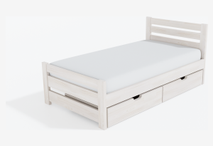 Односпальная кровать Амелия 3 из массива сосны Белый