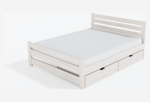 Двуспальная кровать Амелия 3 из массива сосны Белый