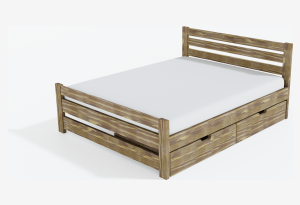Двуспальная кровать Амелия 3 из массива сосны Палисандр
