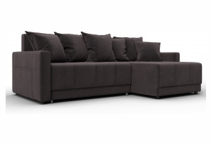 Диван угловой Лига-125 угол универсальный SEVEN 727 коричневый (Велюр)