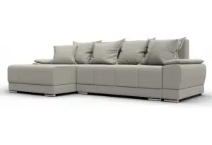 Диван угловой Лига-119 угол левый Амур 02 бежевый (Рогожка)