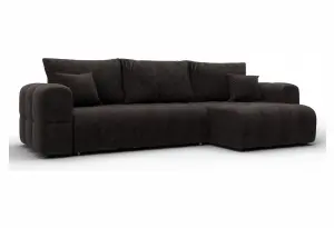 Диван угловой Лига-110 НПБ угол универсальный BRUT 17 коричневый (Велюр)