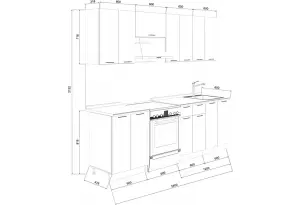 Кухонный гарнитур «Лина» длиной 240 см (Комплект №2)
