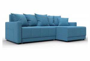 Диван угловой Лига-125 угол универсальный Амур 10 голубой (Рогожка)
