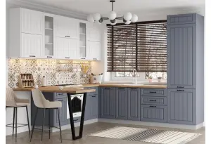Модульная кухня Империя Белый эмалит / Серый эмалит МДФ