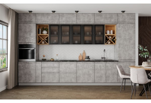 Модульная кухня Скала Бетон Светлый МДФ 4 м