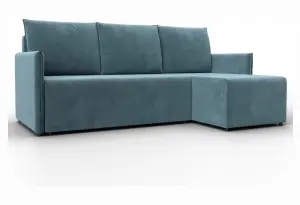 Диван угловой Лига-124 угол универсальный SEVEN 113 бирюзовый (Велюр)