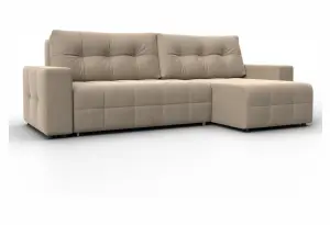 Диван угловой Лига-122 угол универсальный SEVEN 729 бежевый (Велюр)