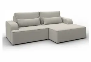 Диван угловой Лига-120 угол правый Амур 02 бежевый (Рогожка)