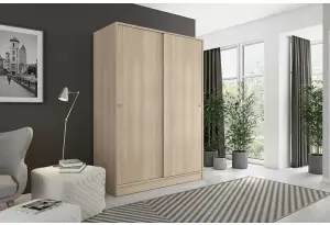 Шкаф 135х59х190 см для одежды в спальню/прихожую с 5 полками и штангой Теви