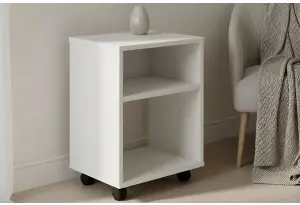 Тумба прикроватная 40х30х50 см с полкой на колёсиках Теви