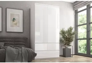 Шкаф 2-х дверный с ящиками, 90 см Люкс