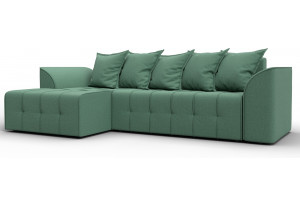Диван угловой Лига-113 угол левый Амур 11 зеленый (Рогожка)