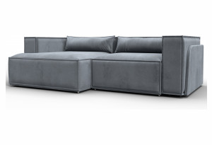 Диван угловой Лига-061 угол левый TOWER 10 серый (Велюр)