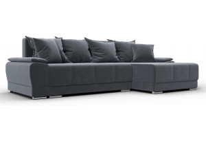 Диван угловой Лига-119 угол правый SEVEN 17 серый (Велюр)