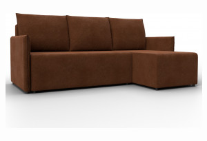 Диван угловой Лига-124 угол универсальный LAIM 14 терракотовый (Велюр)