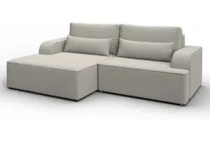 Диван угловой Лига-120 угол левый Амур 02 бежевый (Рогожка)