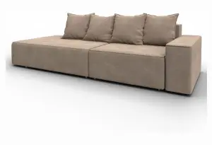 Диван прямой Лига-079 подлокотник справа LAIM 04 бежевый (Велюр)