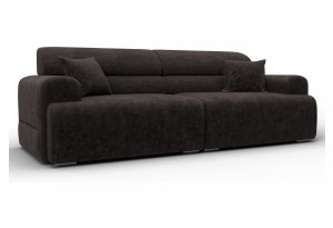 Диван прямой Лига-109 НПБ BRUT 17 коричневый (Велюр)