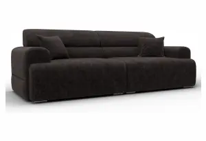 Диван прямой Лига-109 НПБ BRUT 17 коричневый (Велюр)