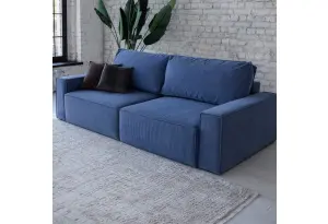 КОРСО 3.0 Диван прямой, Vertical Серо-синий