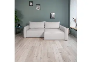 ПОРТЛЕНД Диван угловой светло-серый, букле