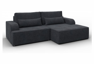 Диван угловой Лига-120 угол правый LAIM 26 темно-серый (Велюр)