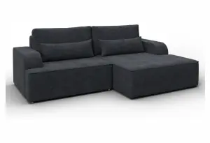 Диван угловой Лига-120 угол правый LAIM 26 темно-серый (Велюр)