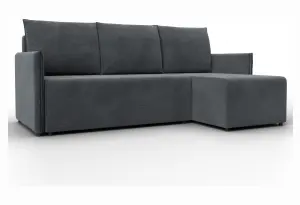 Диван угловой Лига-124 угол универсальный LAIM 23 светло-серый (Велюр)