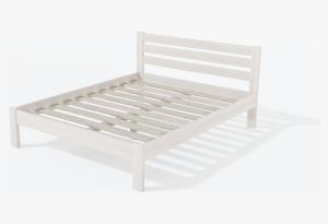 Двуспальная кровать Амелия из массива сосны Белый