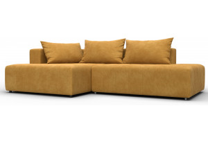 Диван угловой Лига-103 НПБ угол левый BRUT 10 желтый (Велюр)