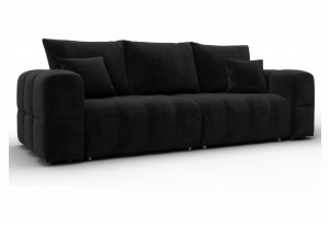 Диван прямой Лига-110 НПБ SEVEN 35 черный (Велюр)