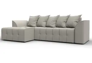 Диван угловой Лига-113 угол левый Амур 02 бежевый (Рогожка)