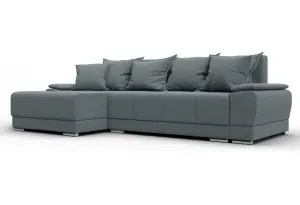 Диван угловой Лига-119 угол левый Амур 07 серый (Рогожка)