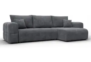 Диван угловой Лига-110 НПБ угол универсальный BRUT 16 темно-серый (Велюр)