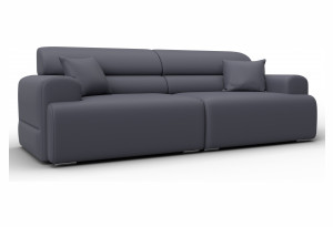 Диван прямой Лига-109 НПБ GRIFON 15 серый (Экокожа)