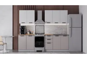 Модульная кухня Фортуна Белый / Бежевый МДФ 2 м