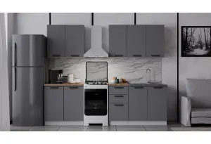 Модульная кухня Фортуна Графит МДФ 2 м