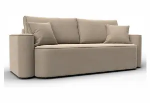 Диван прямой Лига-118 НПБ SEVEN 729 бежевый (Велюр)