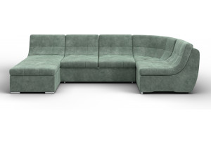 Диван П-образный модульный Холидей BRUT 08 зеленый (Велюр)