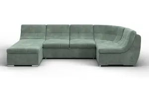 Диван П-образный модульный Холидей BRUT 08 зеленый (Велюр)
