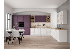 Модульная кухня Гарда Пурпур / Белый эмалит МДФ