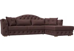 Диван угловой Артис правый угол JOLY 09 бордовый (Замша)