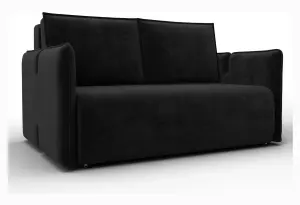 Диван прямой Лига-117 SEVEN 35 черный (Велюр)