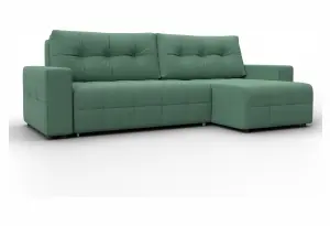 Диван угловой Лига-122 угол универсальный Амур 11 зеленый (Рогожка)